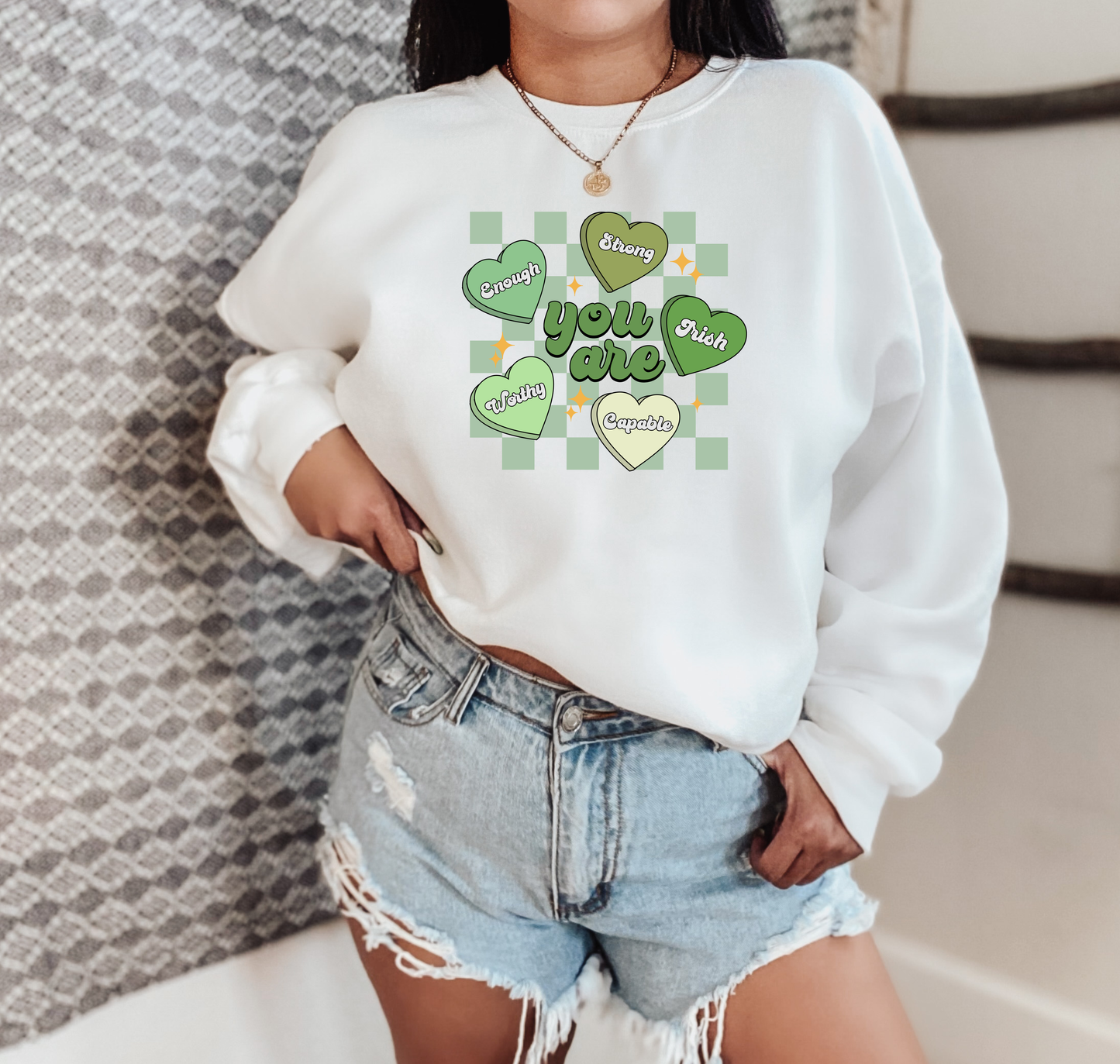 St. Patrick's Day Sweatshirt / Positivity sweatshirt / Affirmations design sweatshirt crewneck