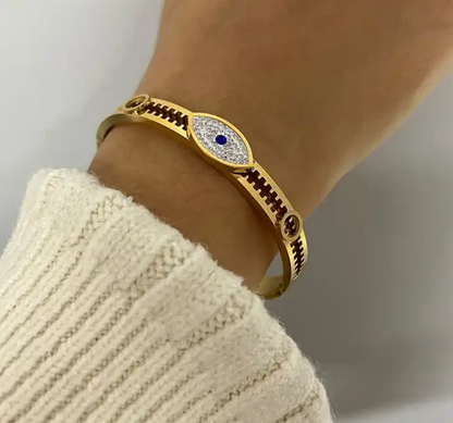 AZUL || Deep Blue Diamond Evil Eye Bangle