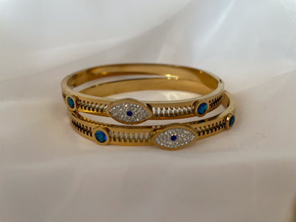 AZUL || Deep Blue Diamond Evil Eye Bangle