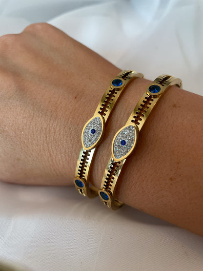 AZUL || Deep Blue Diamond Evil Eye Bangle