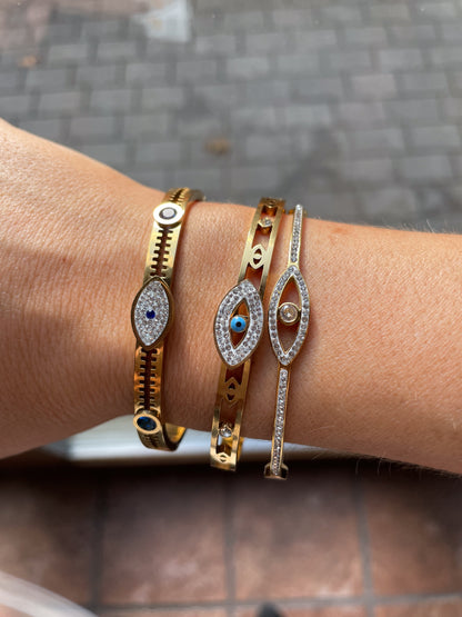 AZUL || Deep Blue Diamond Evil Eye Bangle