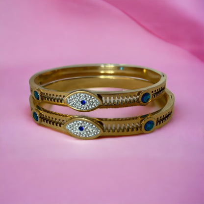 AZUL || Deep Blue Diamond Evil Eye Bangle