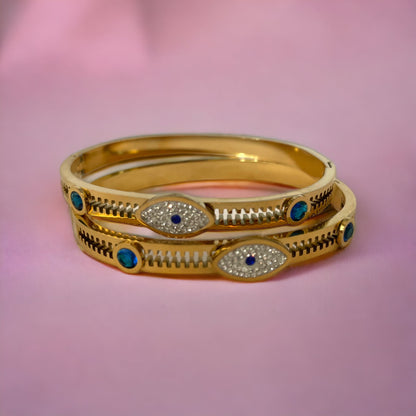 AZUL || Deep Blue Diamond Evil Eye Bangle