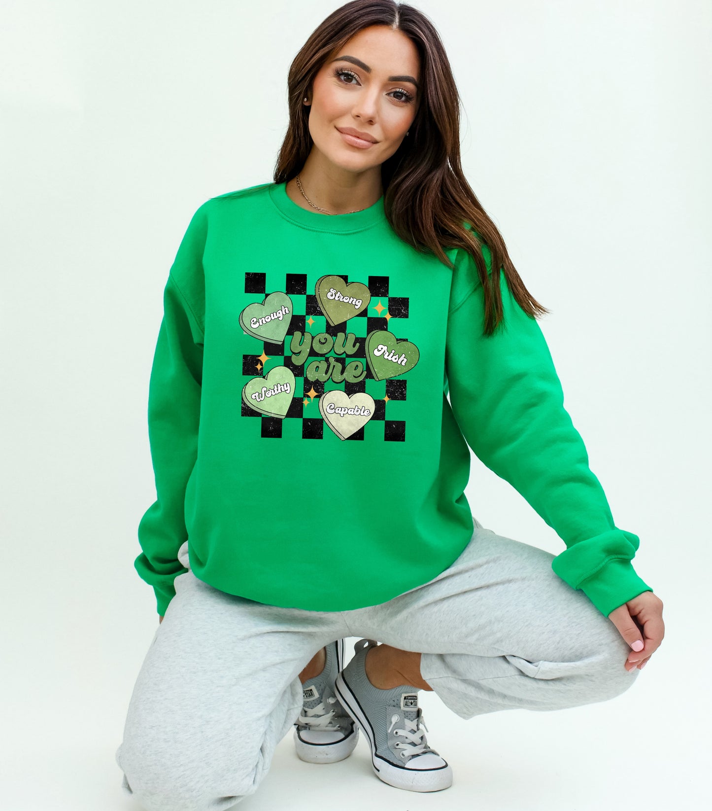 St. Patrick's Day Sweatshirt /  Positivity sweatshirt / Affirmations design sweatshirt crewneck