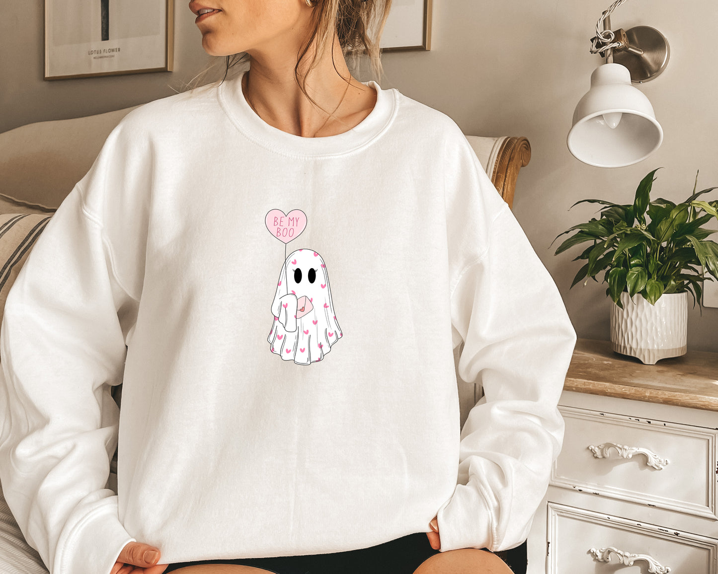 Valentine's Day Sweatshirt /  Be my Boo / Valentines Ghost design sweatshirt crewneck
