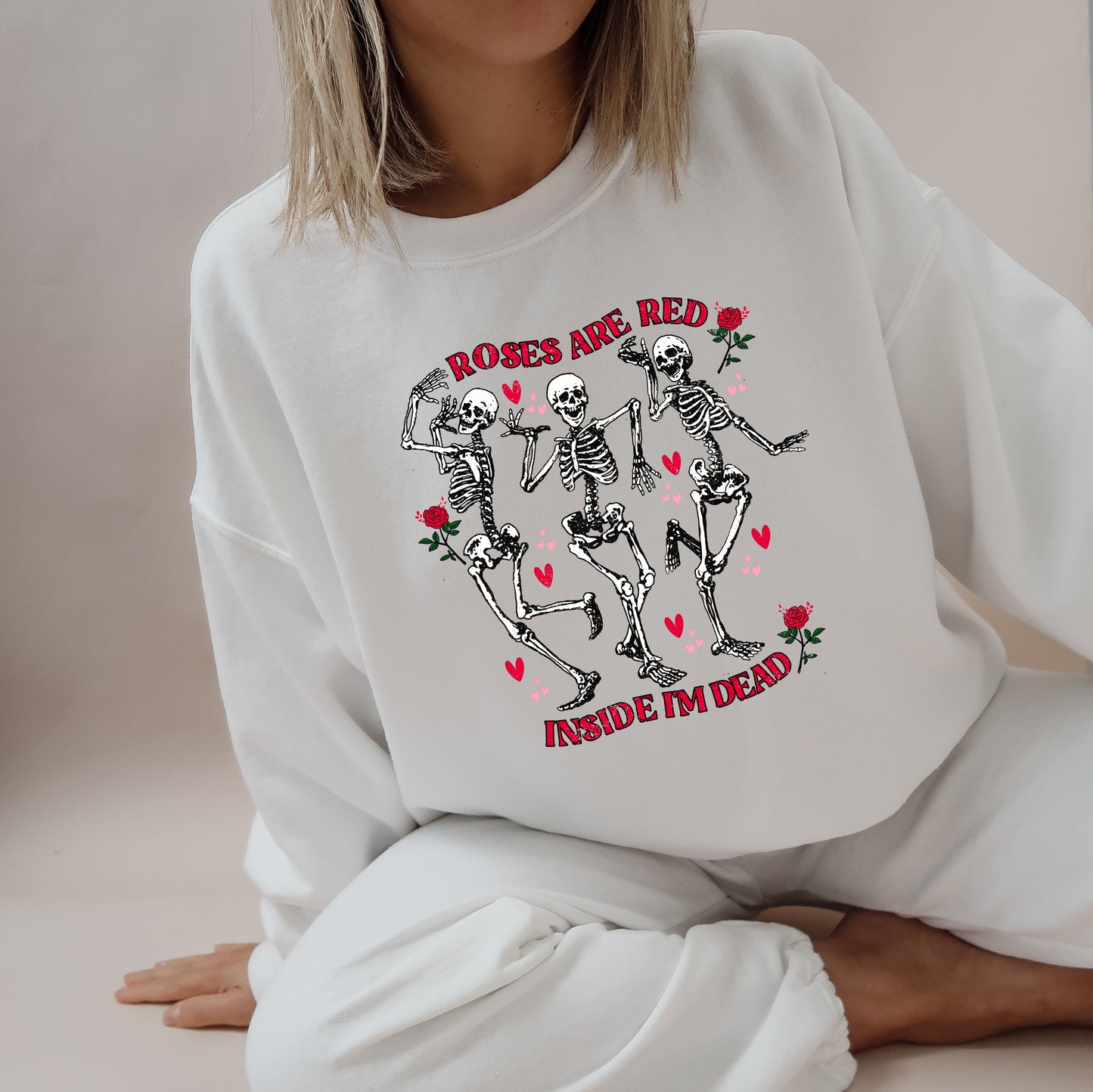 Roses are Red, Inside im Dead - Anti-Valentines Day Crewneck Sweatshirt