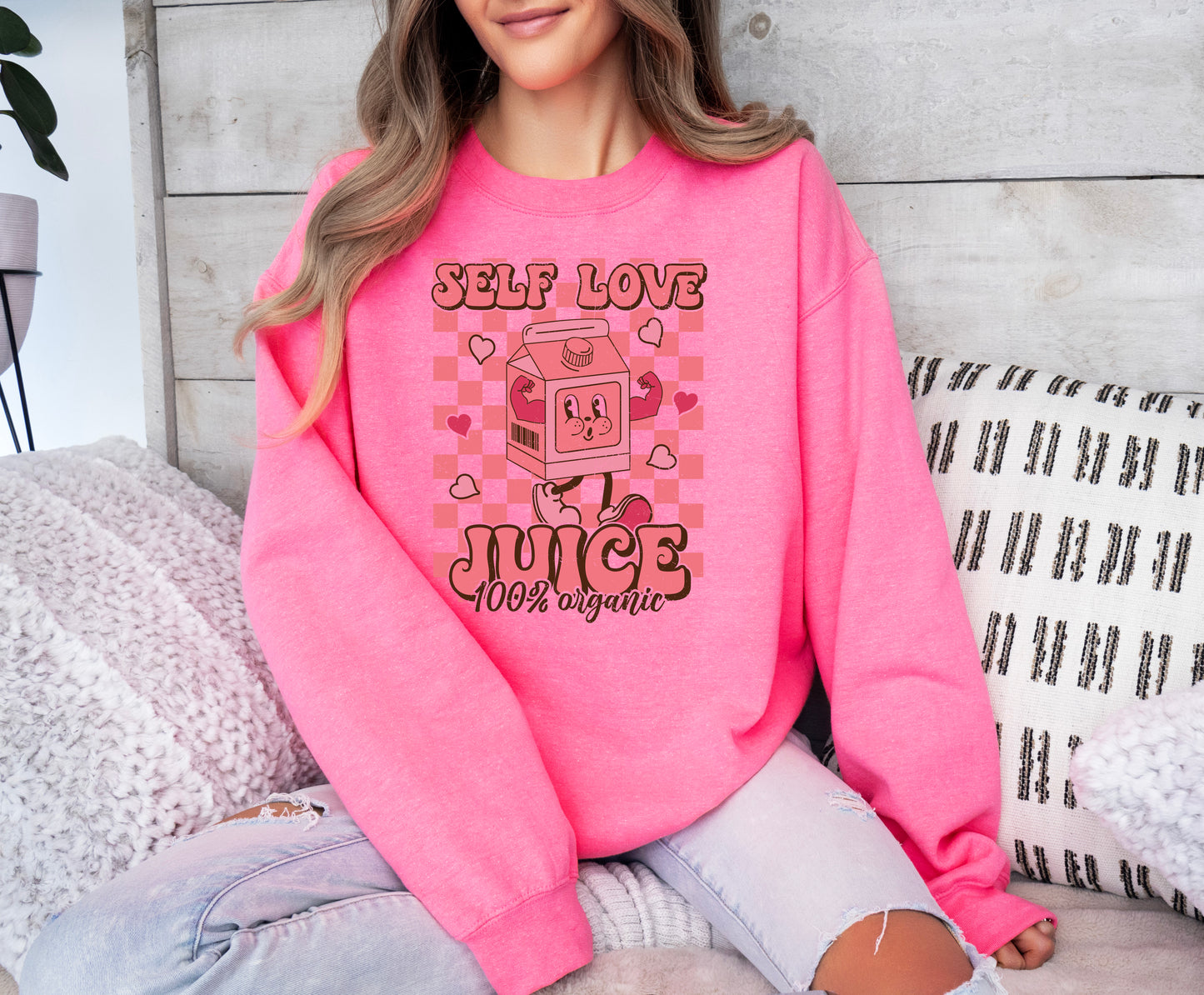 Valentine's Day Sweatshirt /  Self Love juice / positivity sweatshirt crewneck