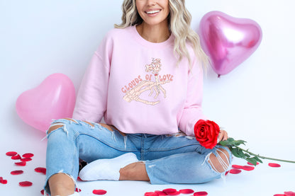 Valentine's Day Sweatshirt / CLOUDS OF LOVE stoner design / crewneck