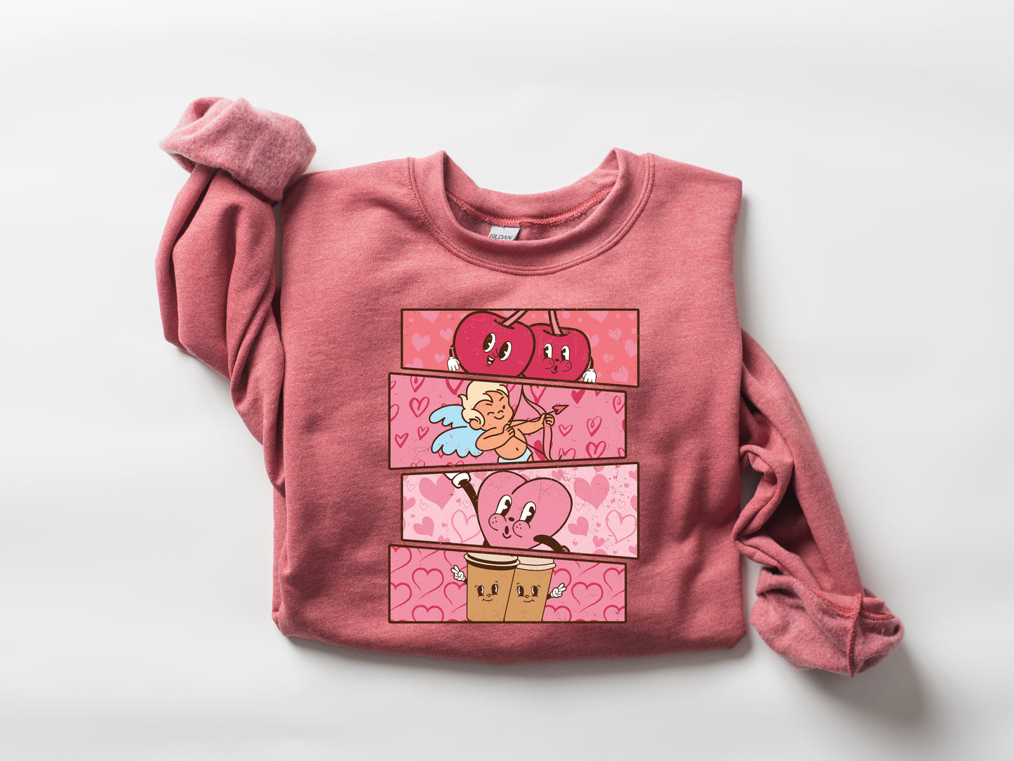 Valentine's Day Sweatshirt /  Valentines Day Collage design sweatshirt crewneck