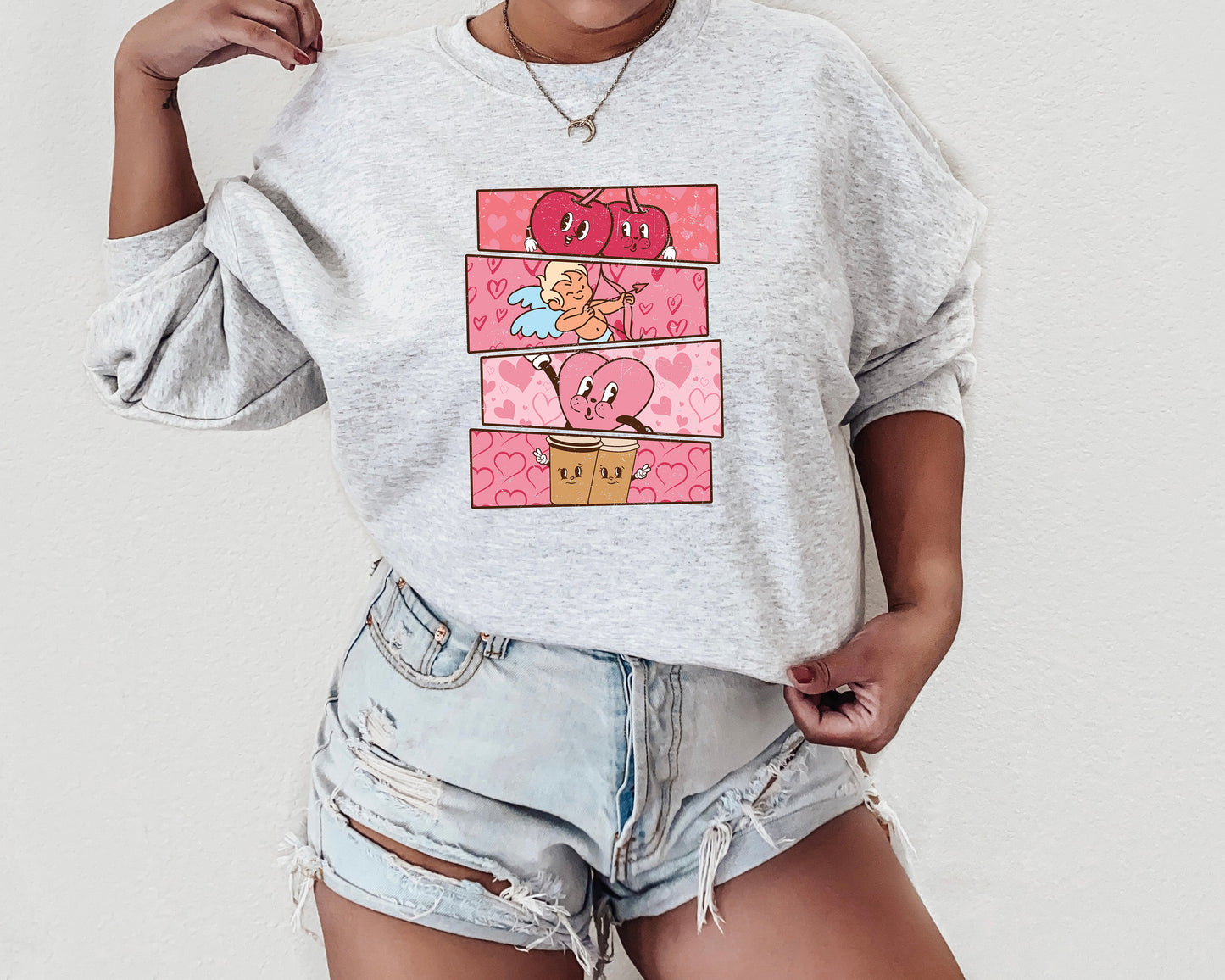 Valentine's Day Sweatshirt /  Valentines Day Collage design sweatshirt crewneck