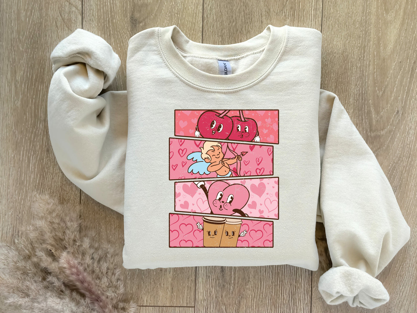 Valentine's Day Sweatshirt /  Valentines Day Collage design sweatshirt crewneck