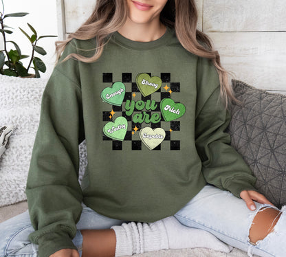 St. Patrick's Day Sweatshirt /  Positivity sweatshirt / Affirmations design sweatshirt crewneck