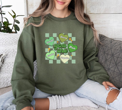 St. Patrick's Day Sweatshirt /  Positivity sweatshirt / Affirmations design sweatshirt crewneck